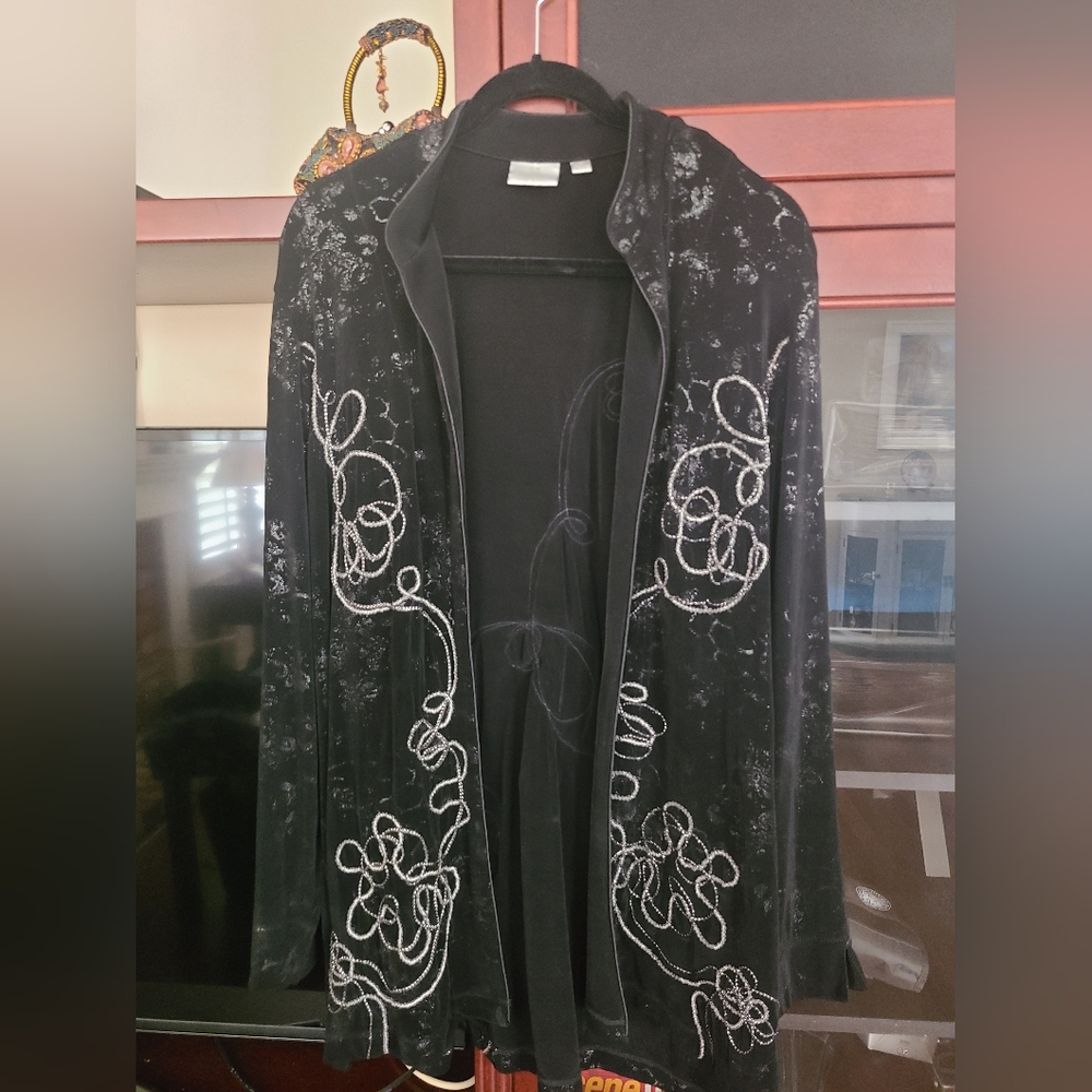 Chicos black beaded jacket